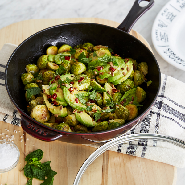 Roasted Brussels Sprouts with Avocado and Lime